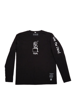 Long Sleeve Crew Tee 'Think' Black