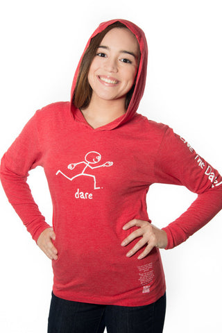 Long Sleeve Hoodie 'Dare' Red Heather