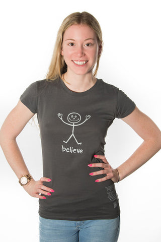 Main Street Crew Tee 'Believe' Charcoal