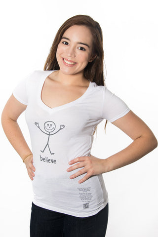 Main Street V-Tee 'Believe' White