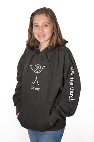 Pullover Hoodie ‘Believe’ Charcoal