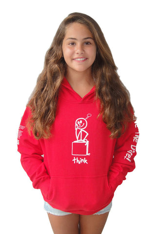 Pullover Hoodie ‘Think’ Red