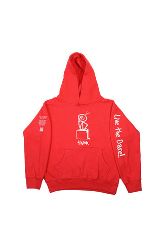Pullover Hoodie ‘Think’ Red