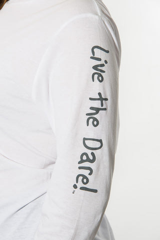 Long Sleeve Crew Tee 'Believe' White
