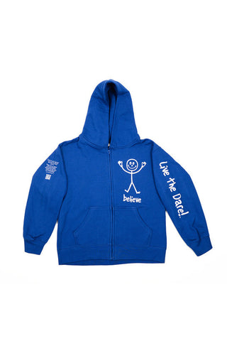 Zip-Up Hoodie ‘Believe’ Royal Blue