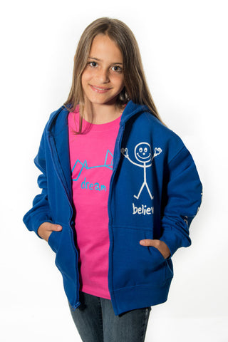 Zip-Up Hoodie ‘Believe’ Royal Blue