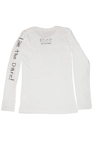 Long Sleeve Crew Tee ‘Believe’ White
